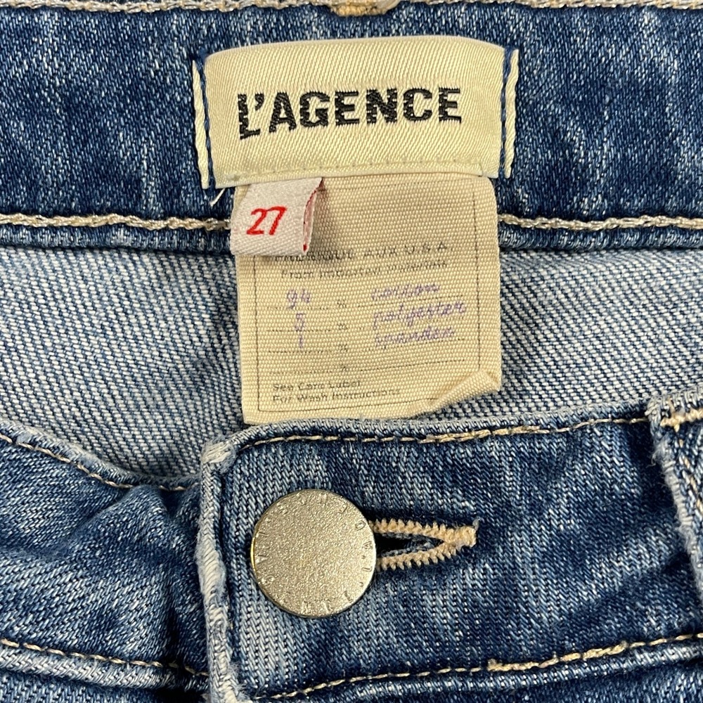 LAgence Clayton High Rise Wide Leg Jeans Womens 27 Blue Stretch Denim USA - Picture 5 of 11